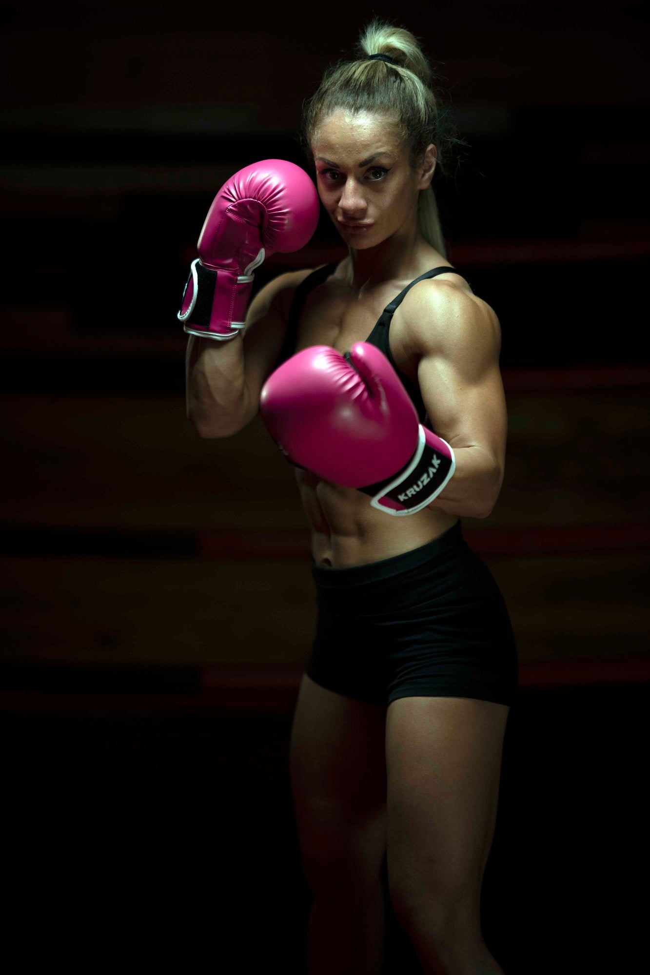 Pink boxing cheap gloves and pads